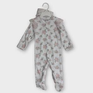 Shabby Chic Baby Girl’s Size 6-9M White Floral Print One Piece Casual Outfit New